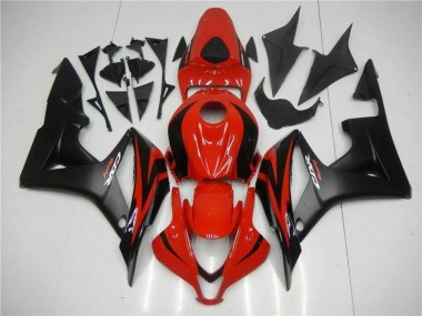 Billigste Schwarz Rot Honda CBR 600 RR 2007-2008 Verkleidungen Komplett Sets